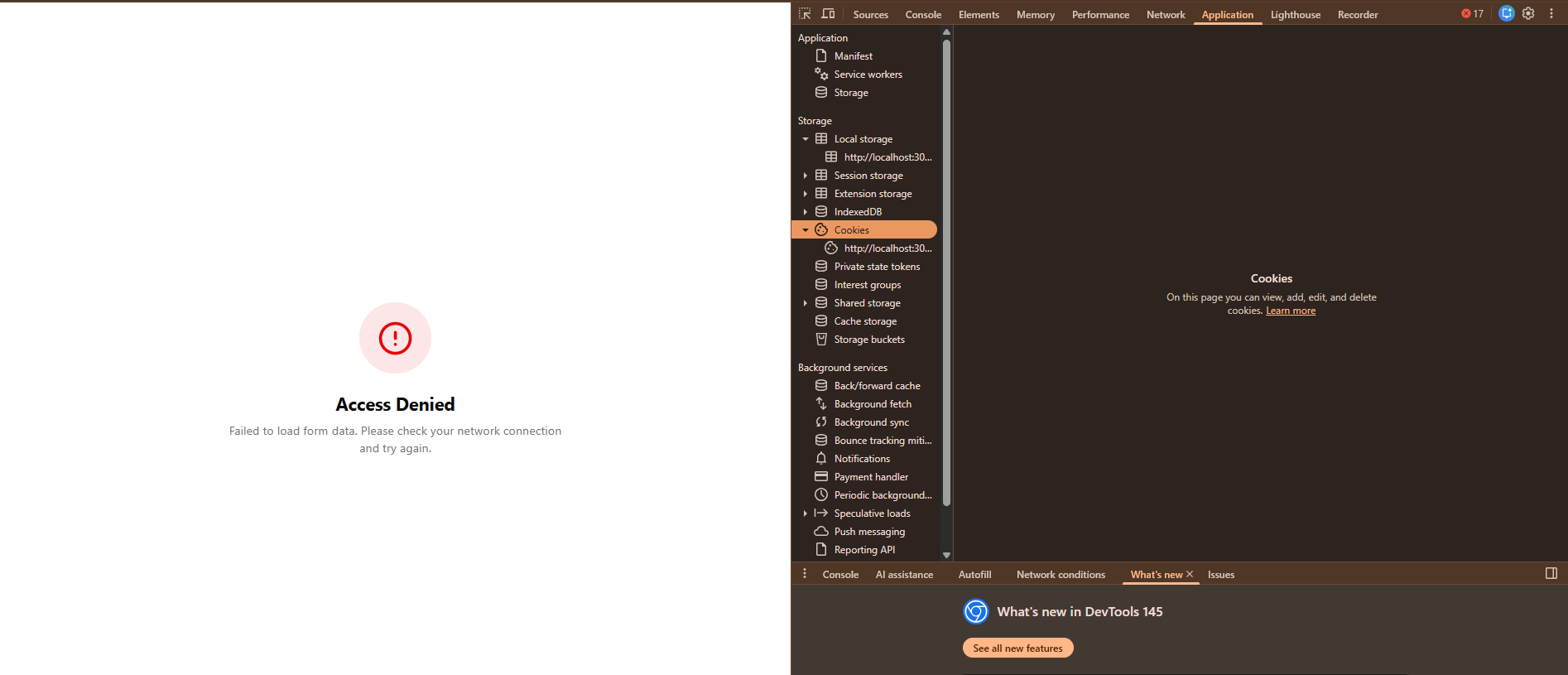 Browser cache clearing options